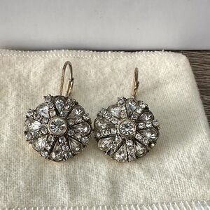 Vintage-Style Round Crystal Dangle Earrings